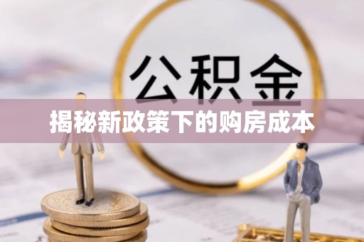 云梦揭秘新政策下的购房成本